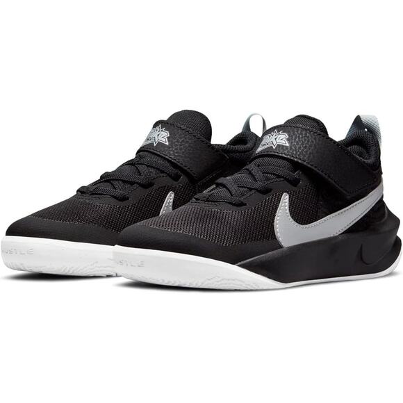 NWT Nike unisex Kid Team Hustle D 10,Black/Metallic Silver/Volt/White-Sz 1Y - Picture 1 of 5